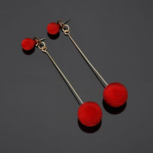 Plush Ball Hanging Earrings