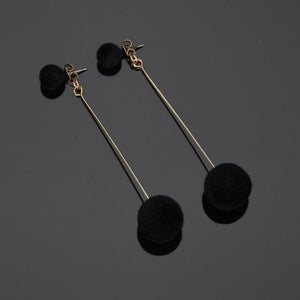 Plush Ball Hanging Earrings
