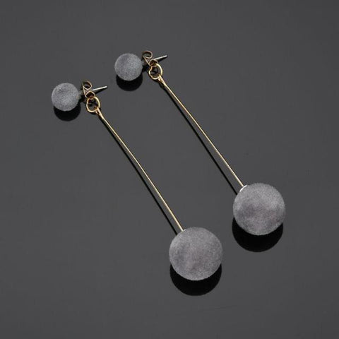 Plush Ball Hanging Earrings
