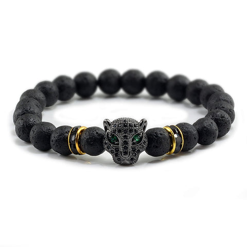 Men Black Lava Healing Bracelet