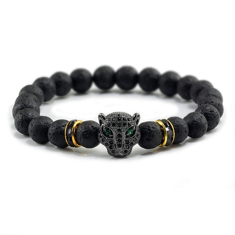 Men Black Lava Healing Bracelet