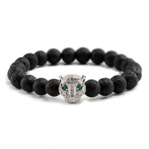 Men Black Lava Healing Bracelet