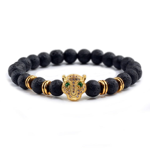 Men Black Lava Healing Bracelet