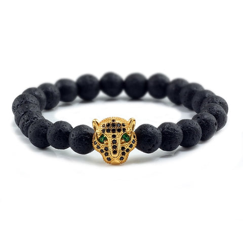 Men Black Lava Healing Bracelet