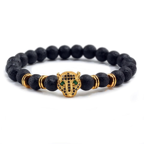 Men Black Lava Healing Bracelet